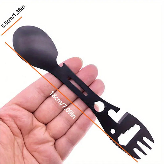 10-in-1 Stainless Steel Spork - Multifunctional Outdoor Utensil with Bottle Opener, Fork & Knife - Perfect for Camping, Hiking & Travel Au bout du Sentier