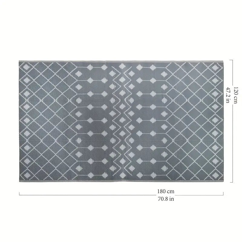 1pc, reversible outdoor Mat, ou t door nothing else, made of polypropylene material, foldable and double-sided design, suitable for RV patio, outdoor camping, backyard and picnic use, lightweight and easy to carry, easy to cl Au bout du Sentier