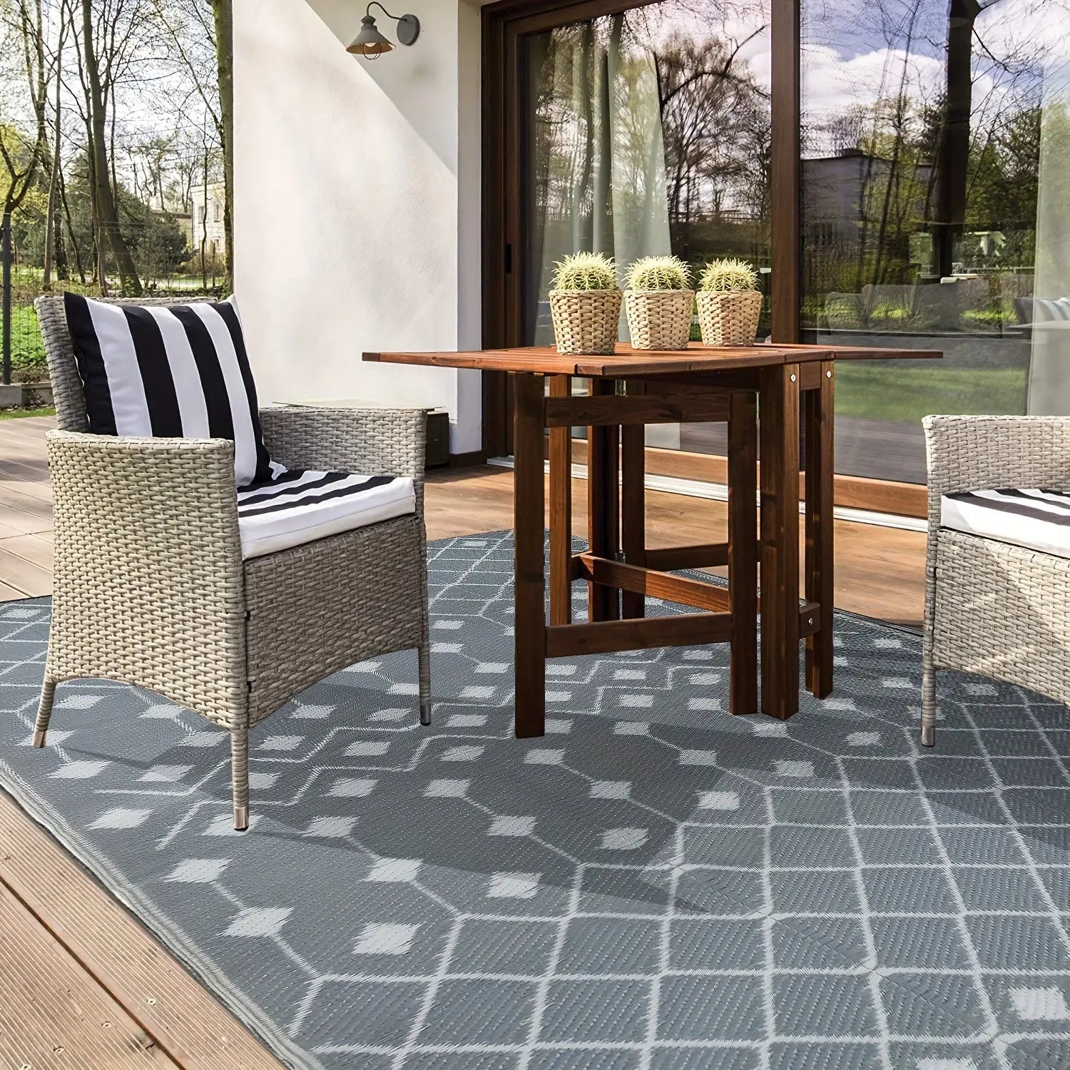 1pc, reversible outdoor Mat, ou t door nothing else, made of polypropylene material, foldable and double-sided design, suitable for RV patio, outdoor camping, backyard and picnic use, lightweight and easy to carry, easy to cl Au bout du Sentier