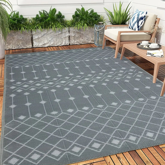 1pc, reversible outdoor Mat, ou t door nothing else, made of polypropylene material, foldable and double-sided design, suitable for RV patio, outdoor camping, backyard and picnic use, lightweight and easy to carry, easy to cl Au bout du Sentier