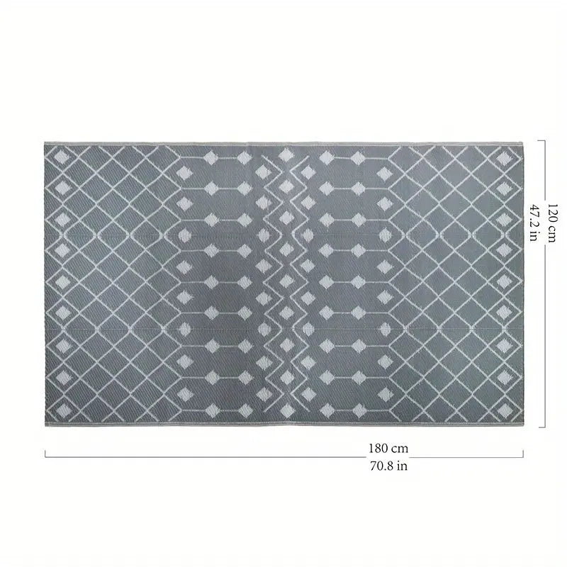 1pc, reversible outdoor Mat, ou t door nothing else, made of polypropylene material, foldable and double-sided design, suitable for RV patio, outdoor camping, backyard and picnic use, lightweight and easy to carry, easy to cl Au bout du Sentier