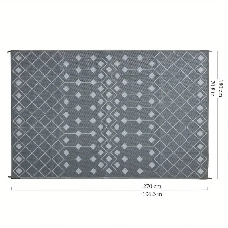 1pc, reversible outdoor Mat, ou t door nothing else, made of polypropylene material, foldable and double-sided design, suitable for RV patio, outdoor camping, backyard and picnic use, lightweight and easy to carry, easy to cl Au bout du Sentier