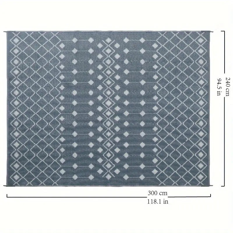 1pc, reversible outdoor Mat, ou t door nothing else, made of polypropylene material, foldable and double-sided design, suitable for RV patio, outdoor camping, backyard and picnic use, lightweight and easy to carry, easy to cl Au bout du Sentier