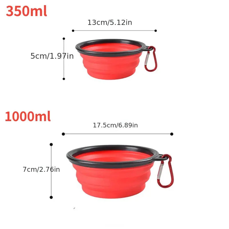 350ML/1000ML Foldable Silicone Pet Bowl Portable Puppy Food Container Collapsible Feeder For Outdoor Camping Dog Accessories Au bout du Sentier