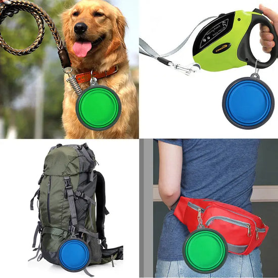 350ML/1000ML Foldable Silicone Pet Bowl Portable Puppy Food Container Collapsible Feeder For Outdoor Camping Dog Accessories Au bout du Sentier