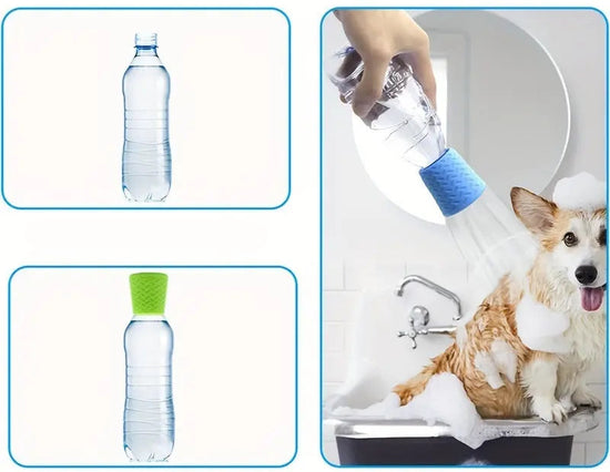 Innovative Silicone Pet Shower Head, Portable Pet Bathing & Outdoor Water Dispenser Accessory, Multifunctional Dog Wash Spray Nozzle, Universal Fit for Standard Plastic Bottles, Pet Grooming & Cleaning Supplies, Ideal for Cam Au bout du Sentier