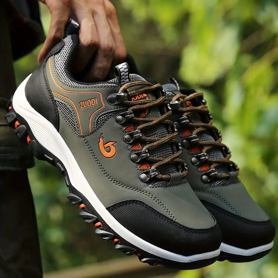 Men's Lace-up Sneakers - Athletic Shoes - Wear-resistant And Breathable Hiking Shoes Au bout du Sentier