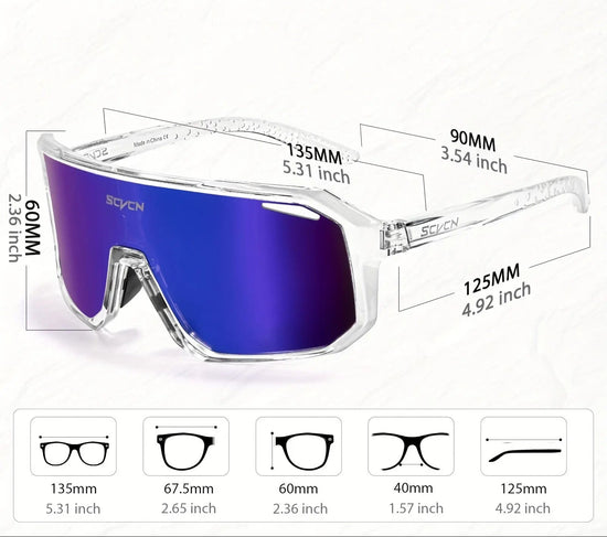 SCVCN Bicycle Cycling Glasses Men Women Bike Fashion Glasses Outdoor Sports Cycling Glasses MTB Mountain Riding Glasses Driving Fishing Running Golf Baseball Eyewear Au bout du Sentier